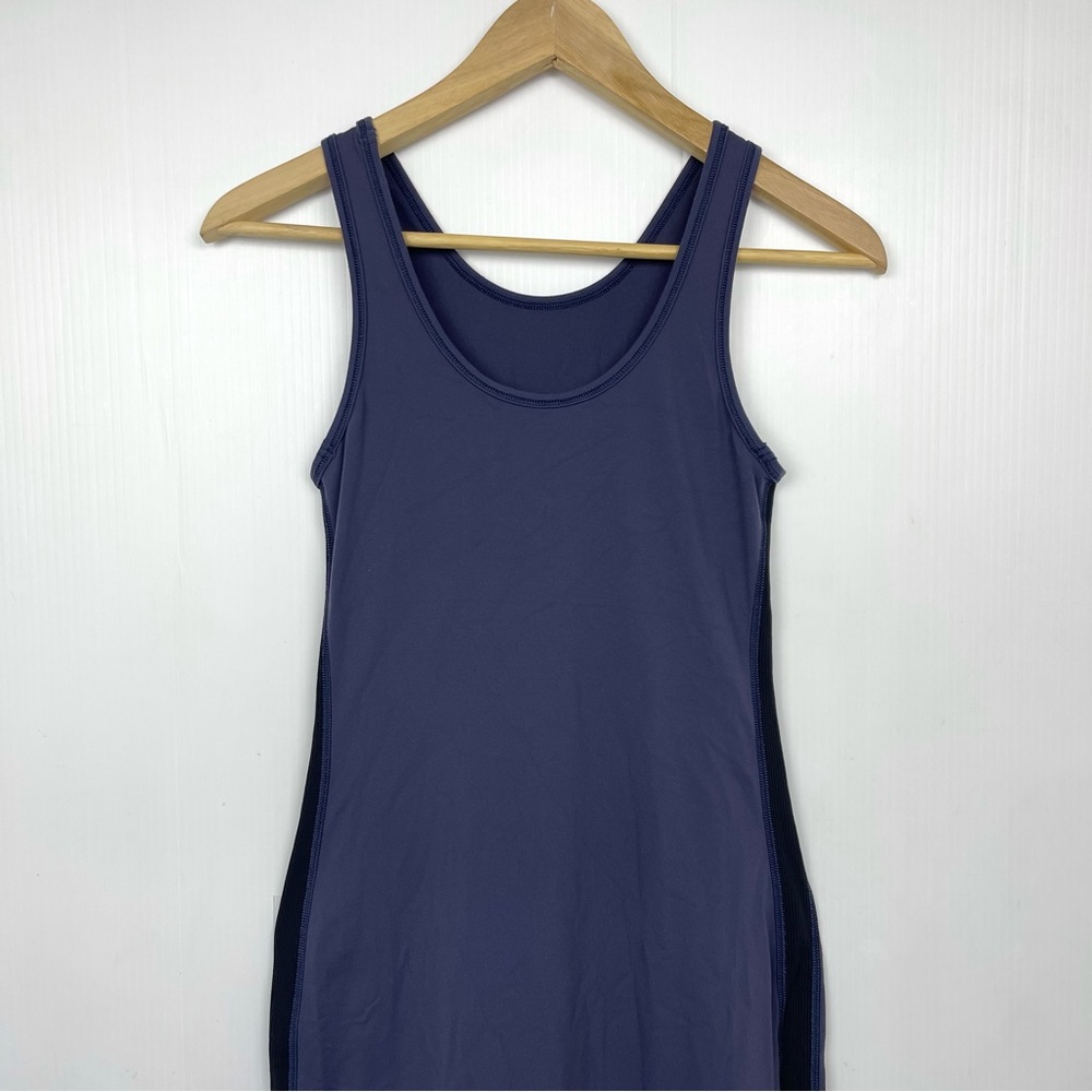 RARE Lululemon Lab Noir Bodycon Midi Dress Cadet Blue - Picture 9 of 13